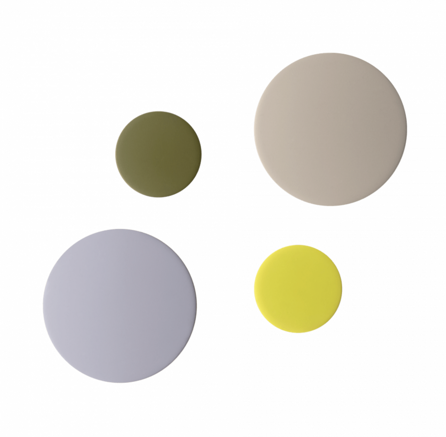 Set 4 colgadores pared grises y fosforito