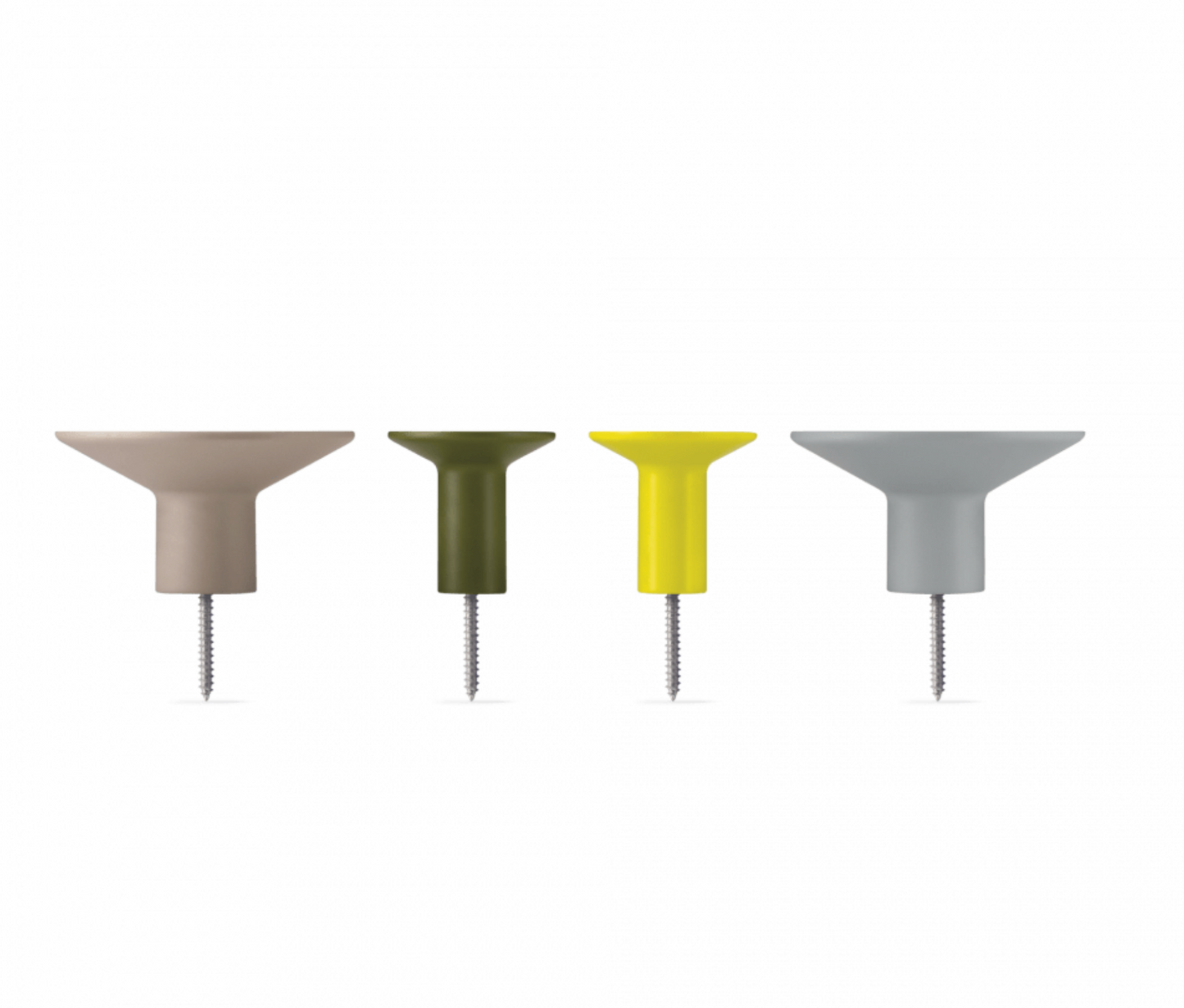 Set 4 colgadores pared grises y fosforito
