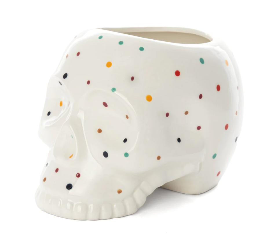 Macetero Calavera lunares