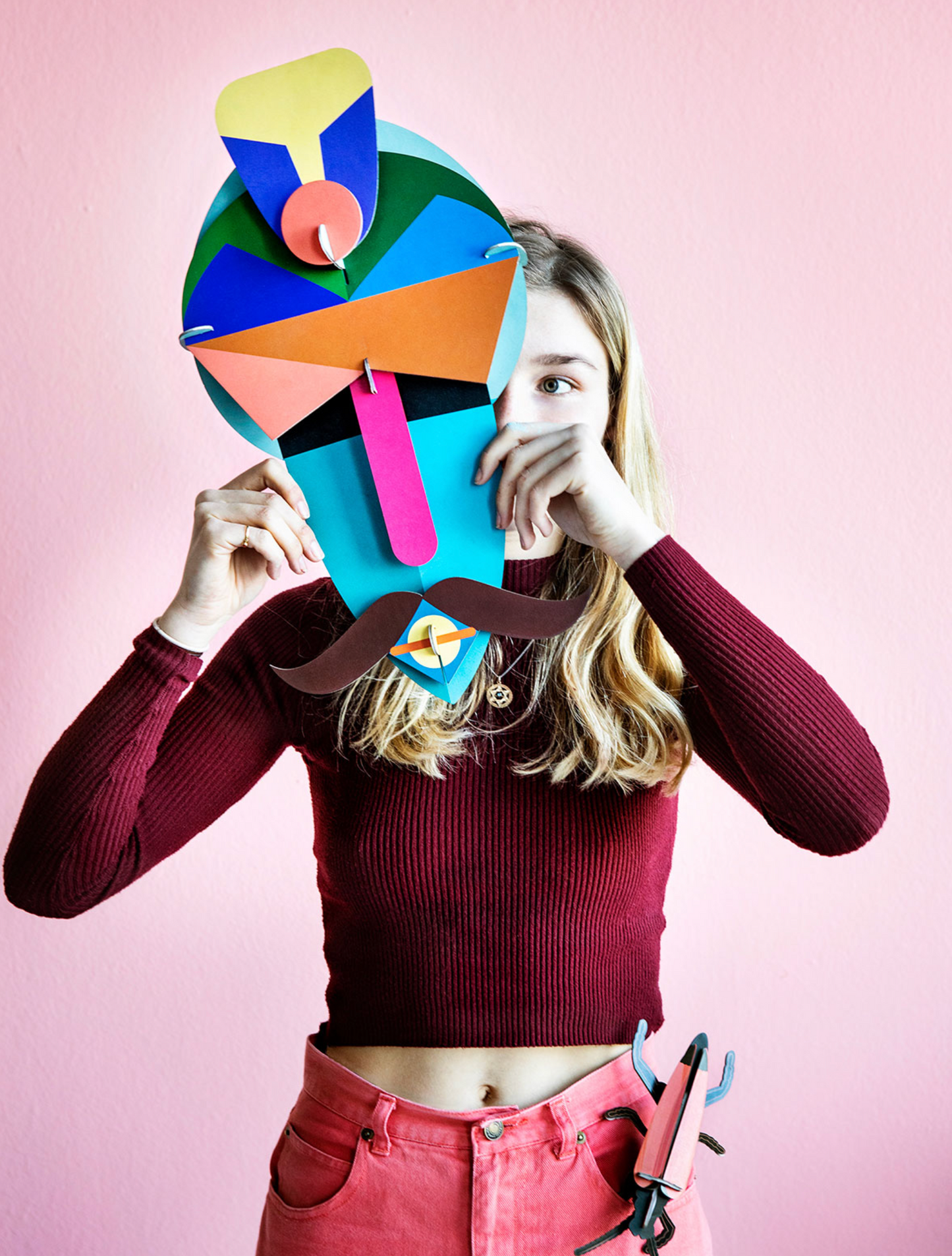 Figura Mascara turquesa Carton Puzle