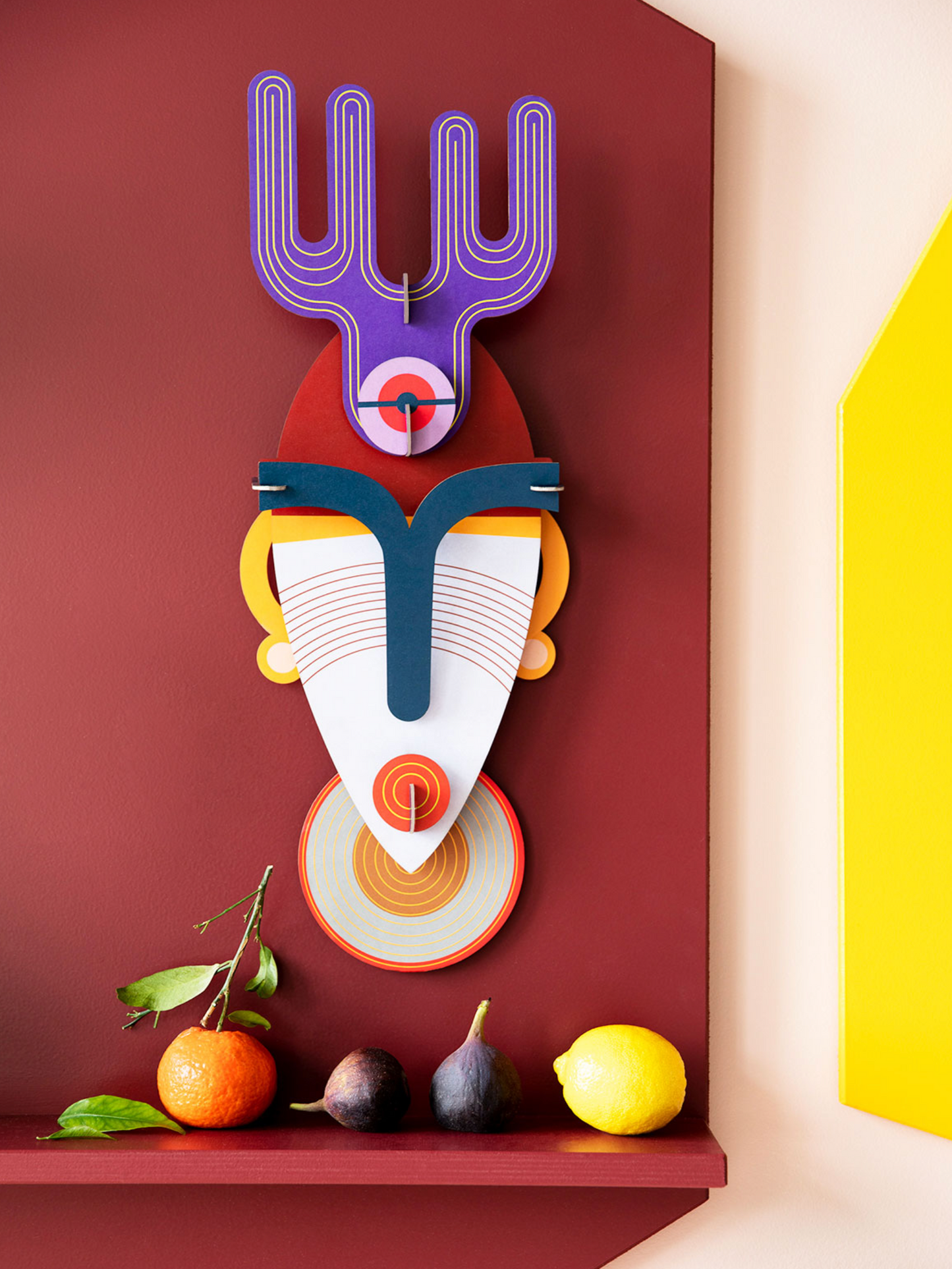 Figura Mascara adorno tenedor Carton Puzle