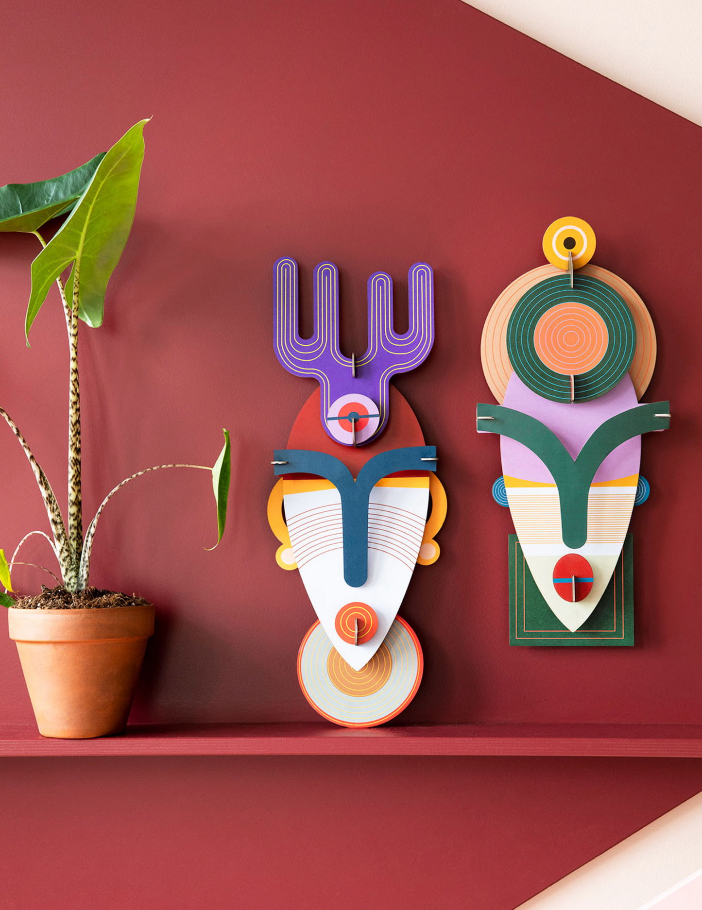 Figura Mascara adorno tenedor Carton Puzle