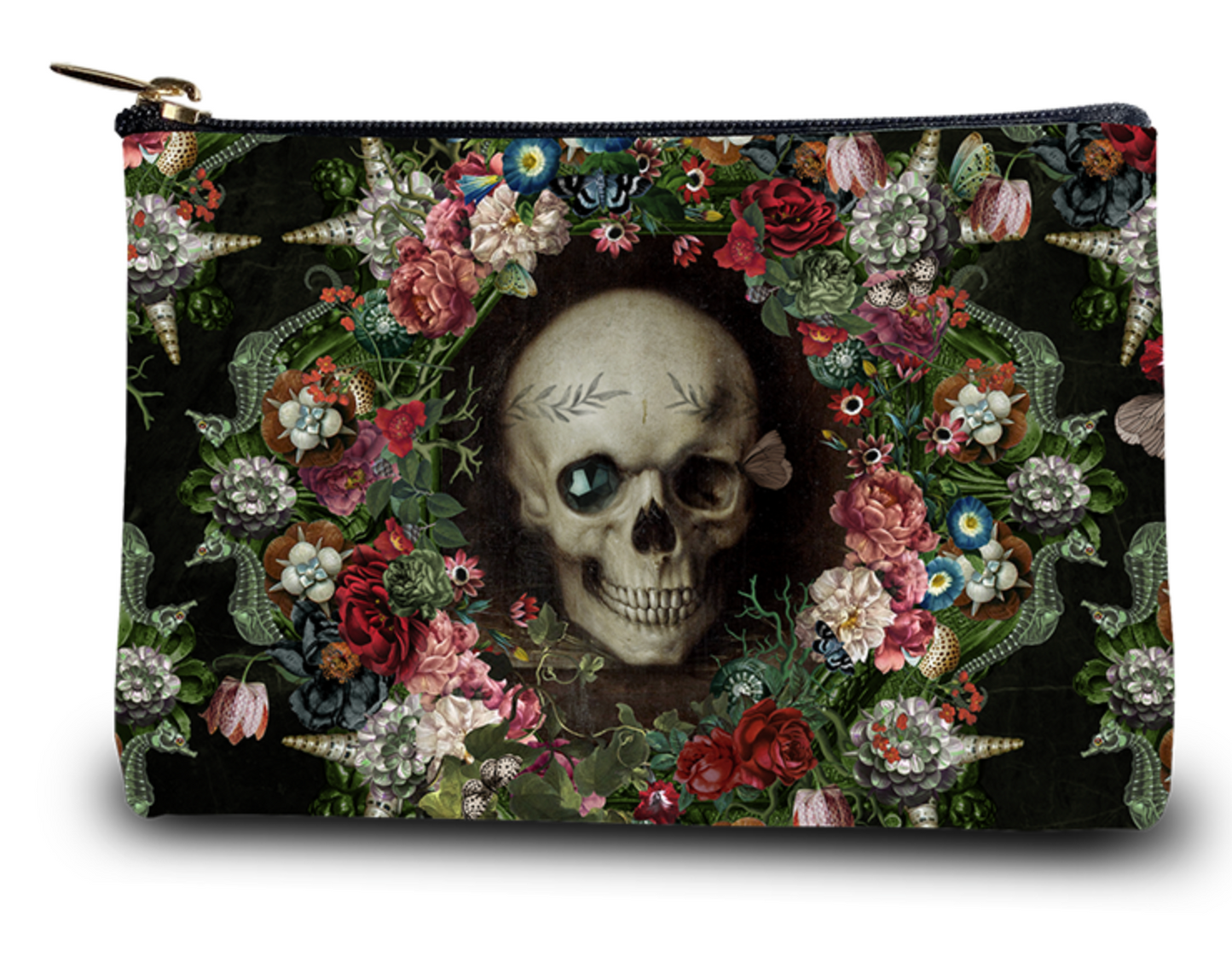 Monedero calavera florida