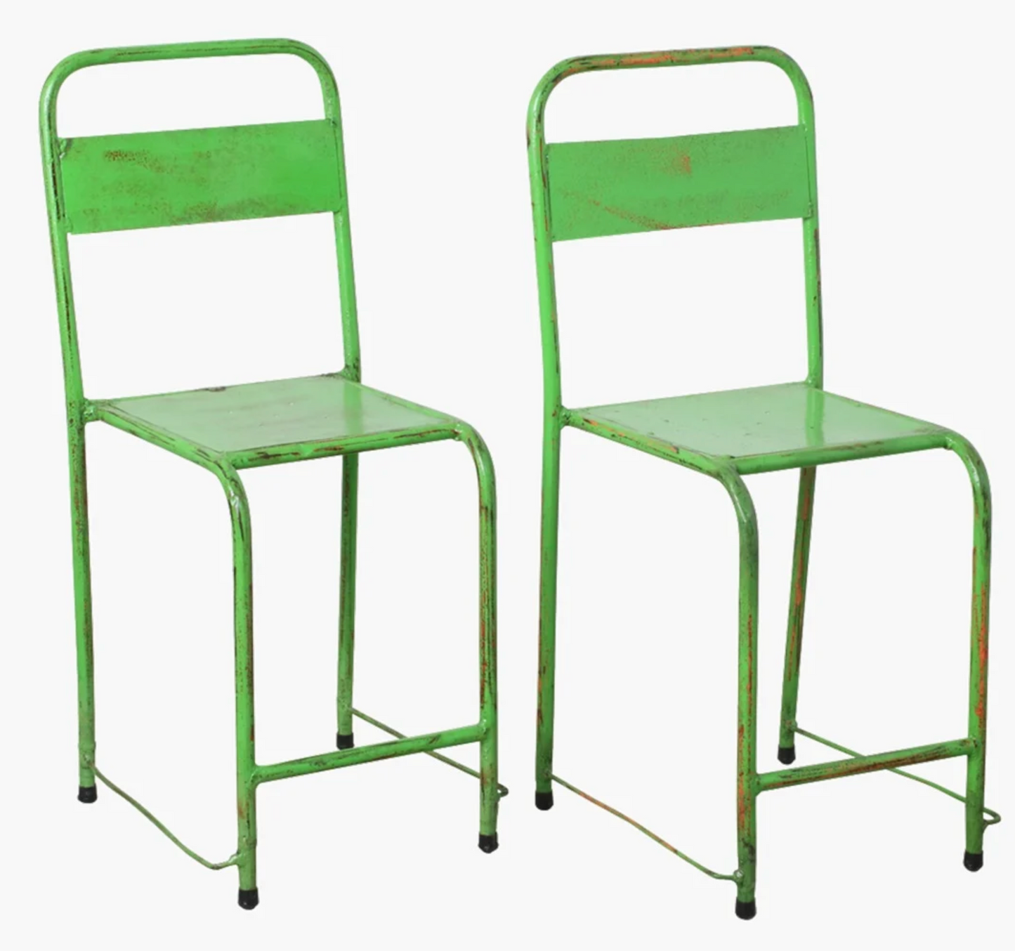 Silla metálica apilable Verde hierba