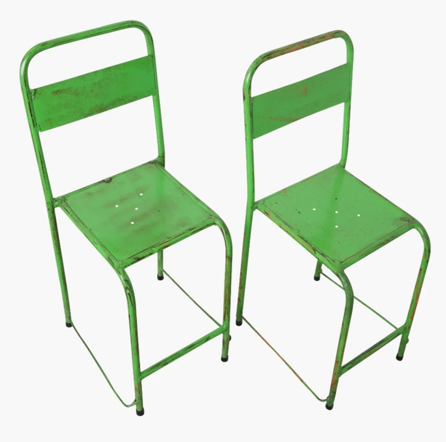 Silla metálica apilable Verde hierba