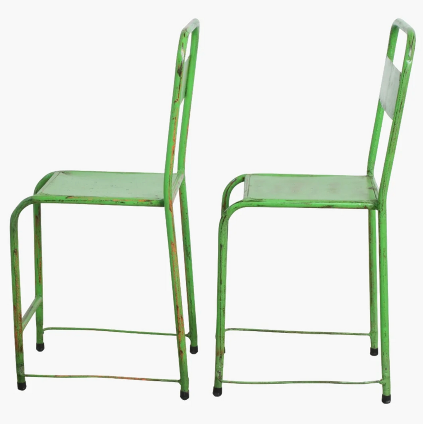 Silla metálica apilable Verde hierba
