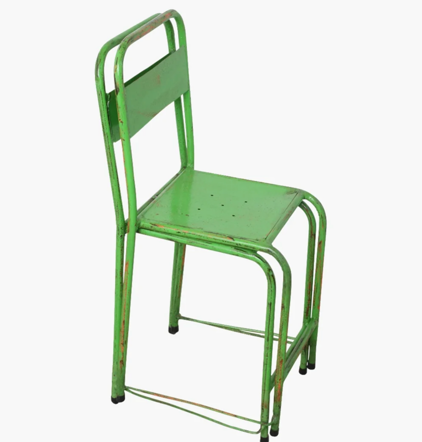 Silla metálica apilable Verde hierba