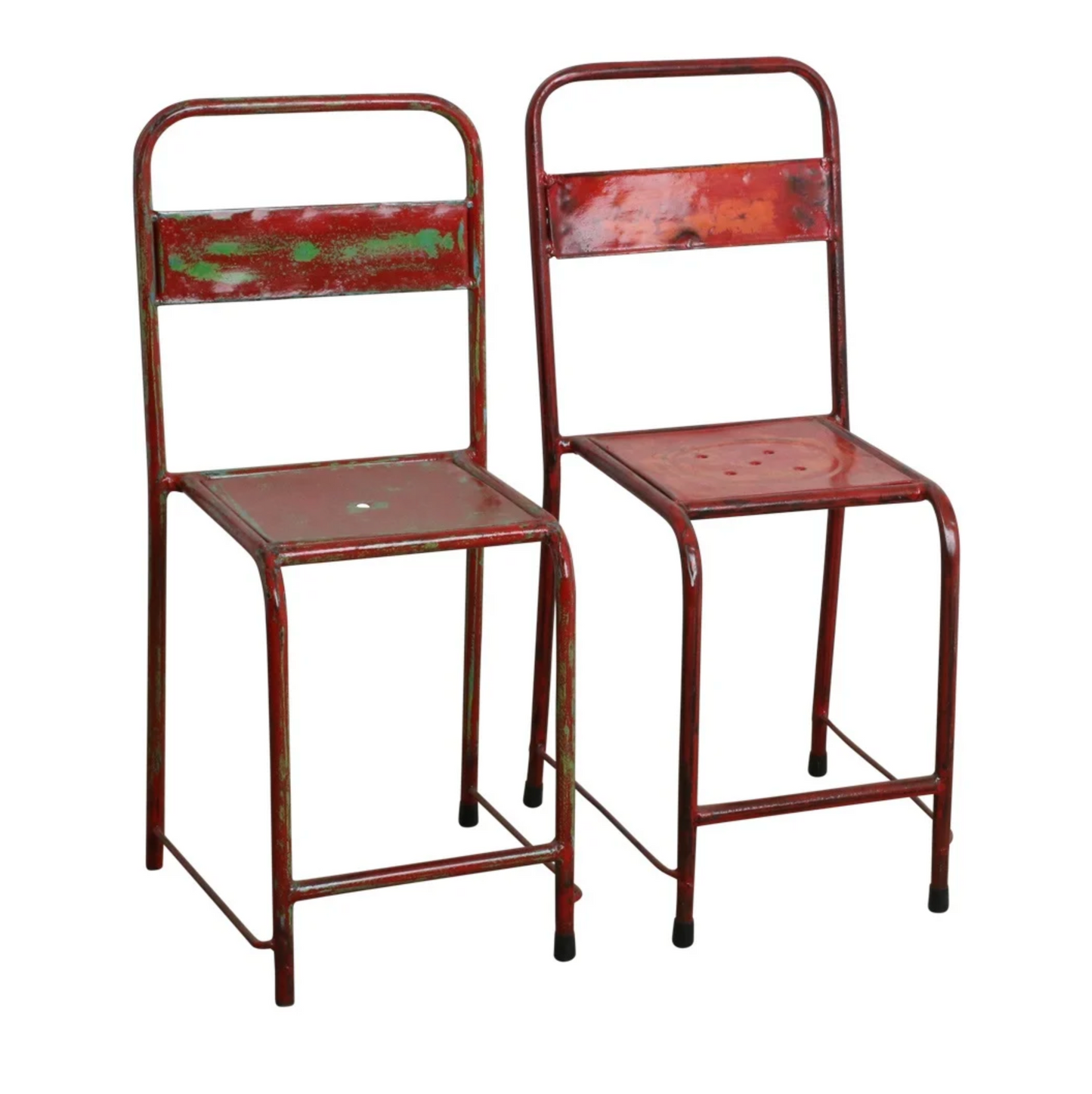 Silla metálica apilable Roja