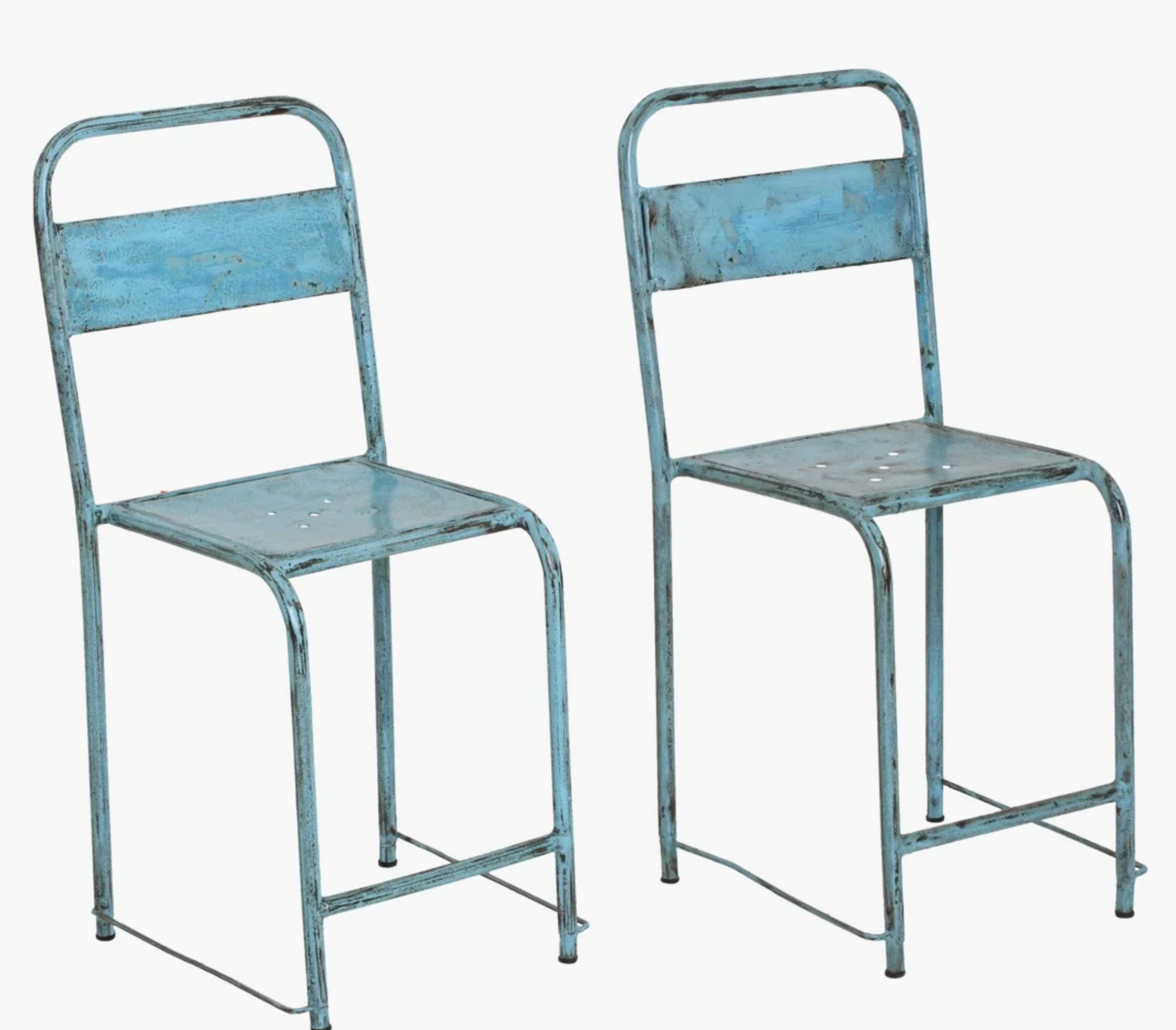 Silla metálica apilable Azul