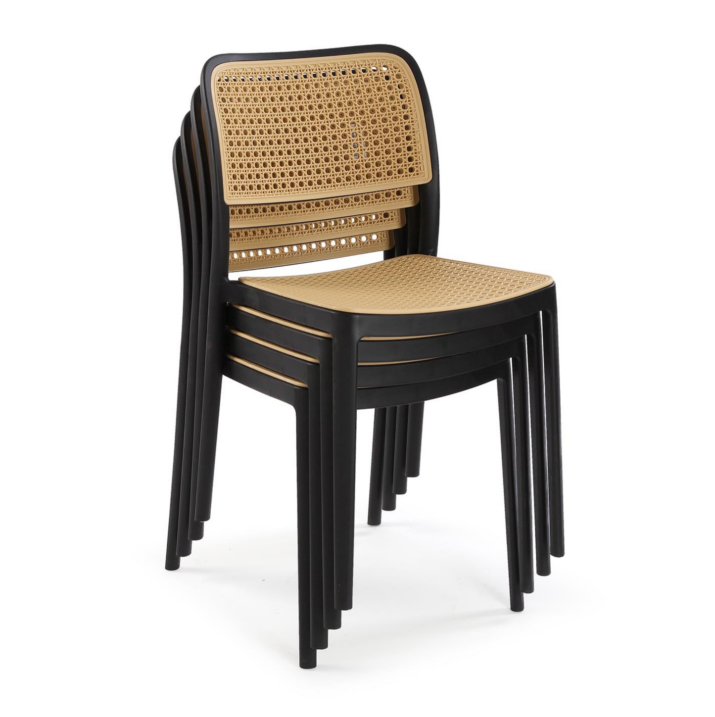 Silla mimbre plastico negro