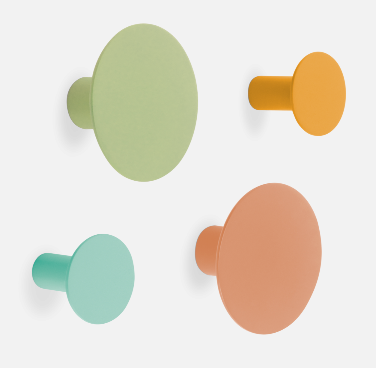 Set 4 colgadores pared colores verano