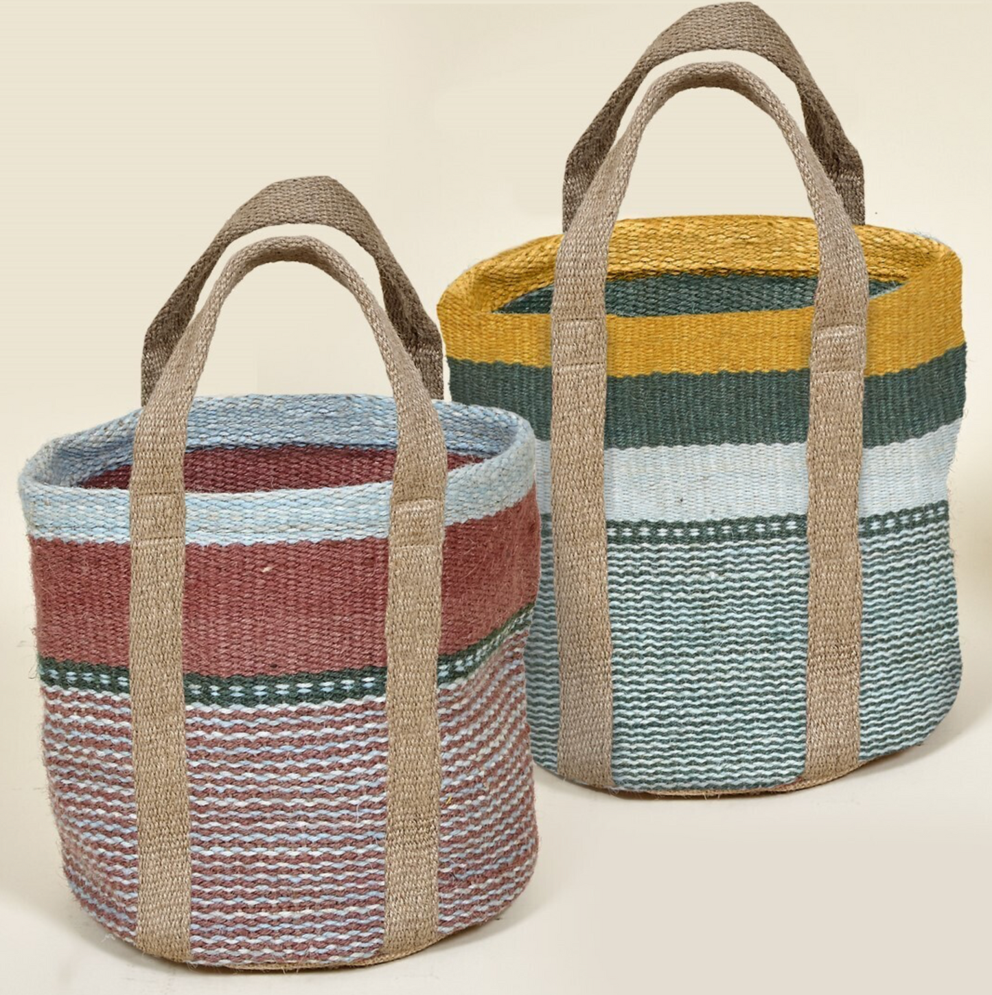 Cesto Yute en verdes