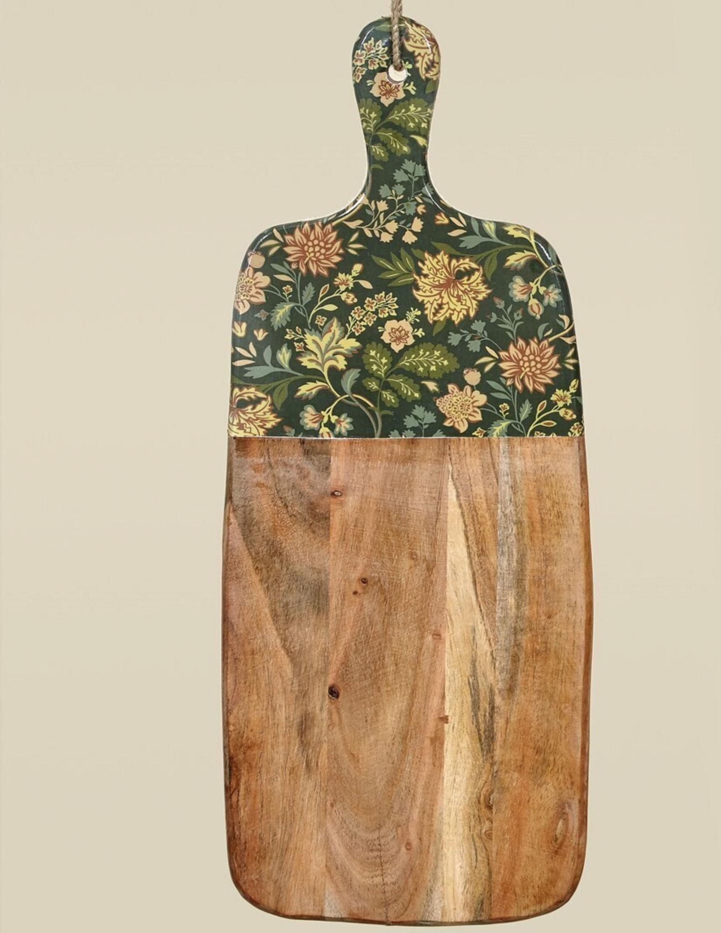 Tabla cortar/aperitivo flores verde oscuro 50x20 cm