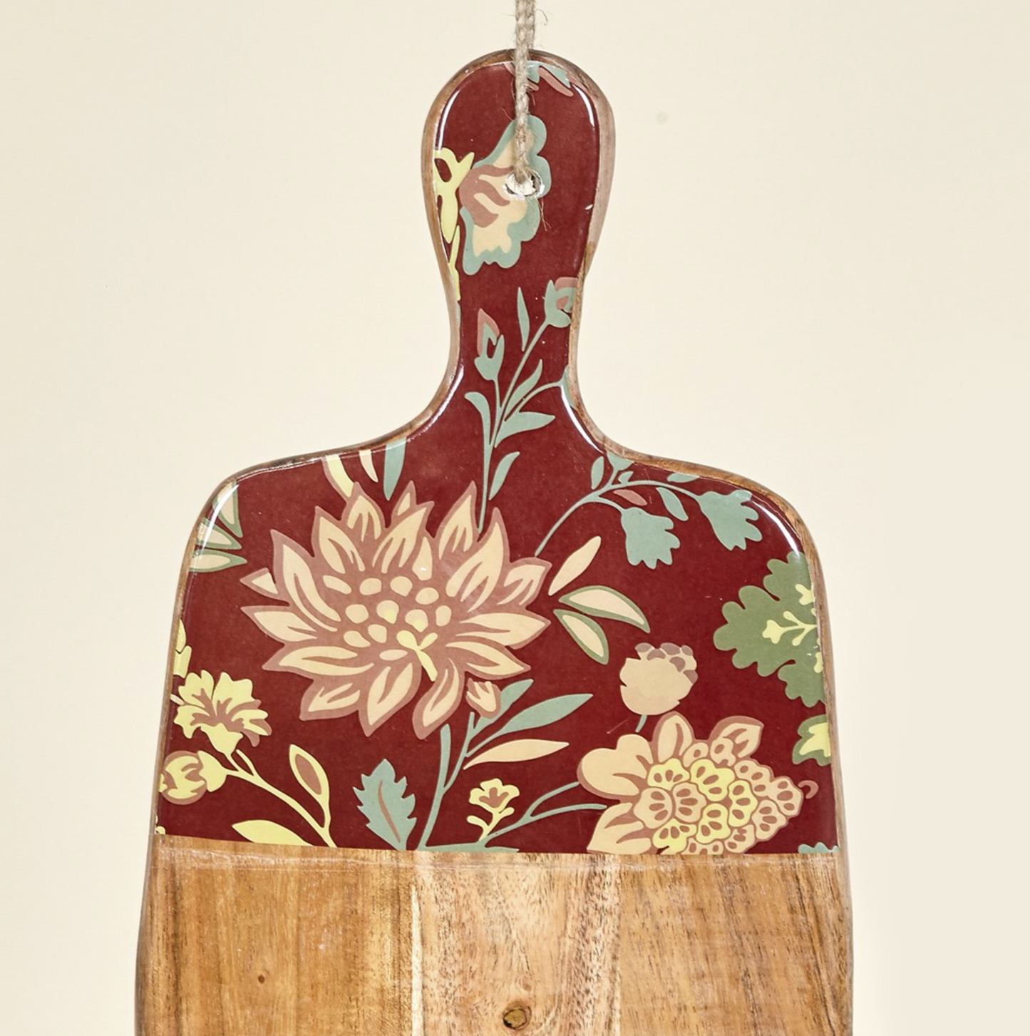 Tabla cortar/aperitivo flores burdeos 50x20 cm