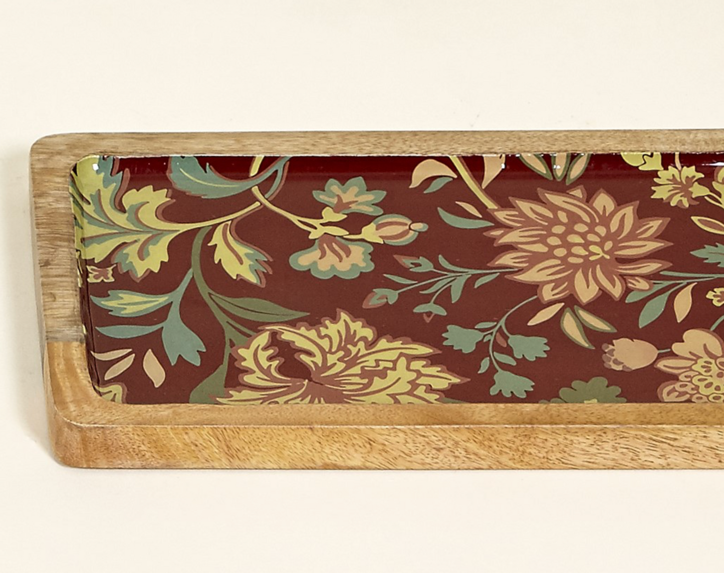 Tabla aperitivo flores burdeos 30x15 cm