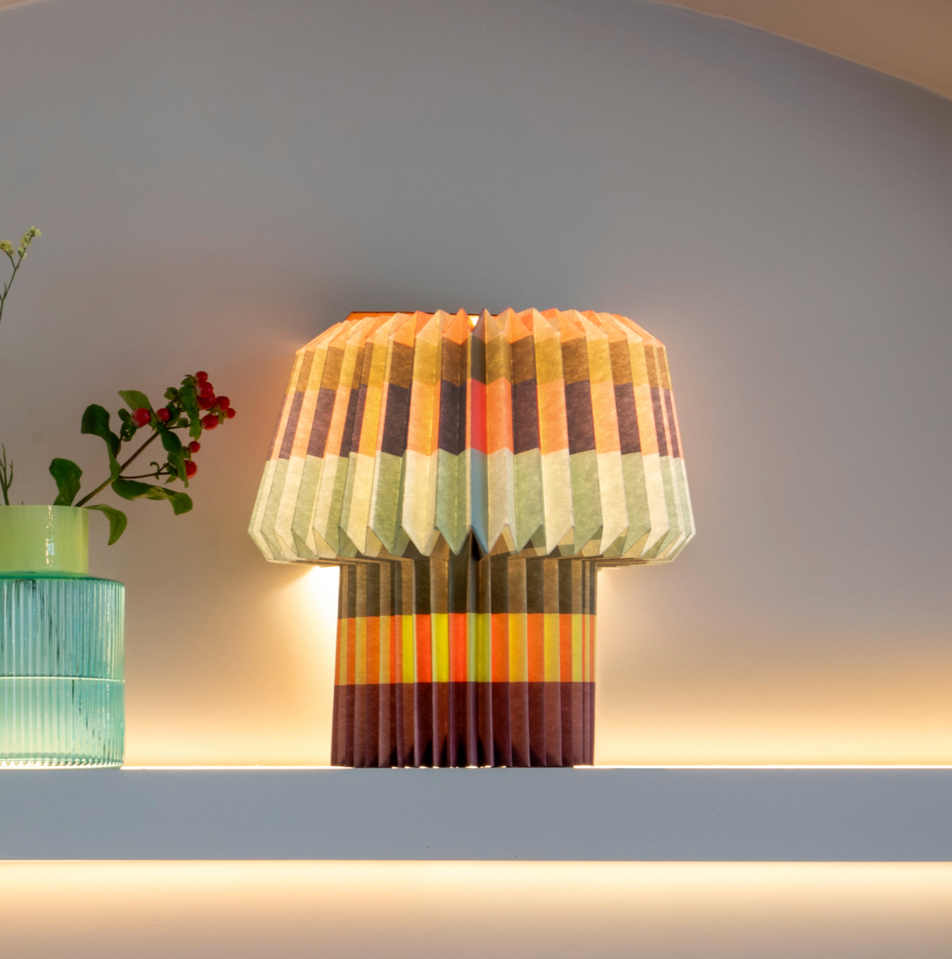 Lampara papel colores