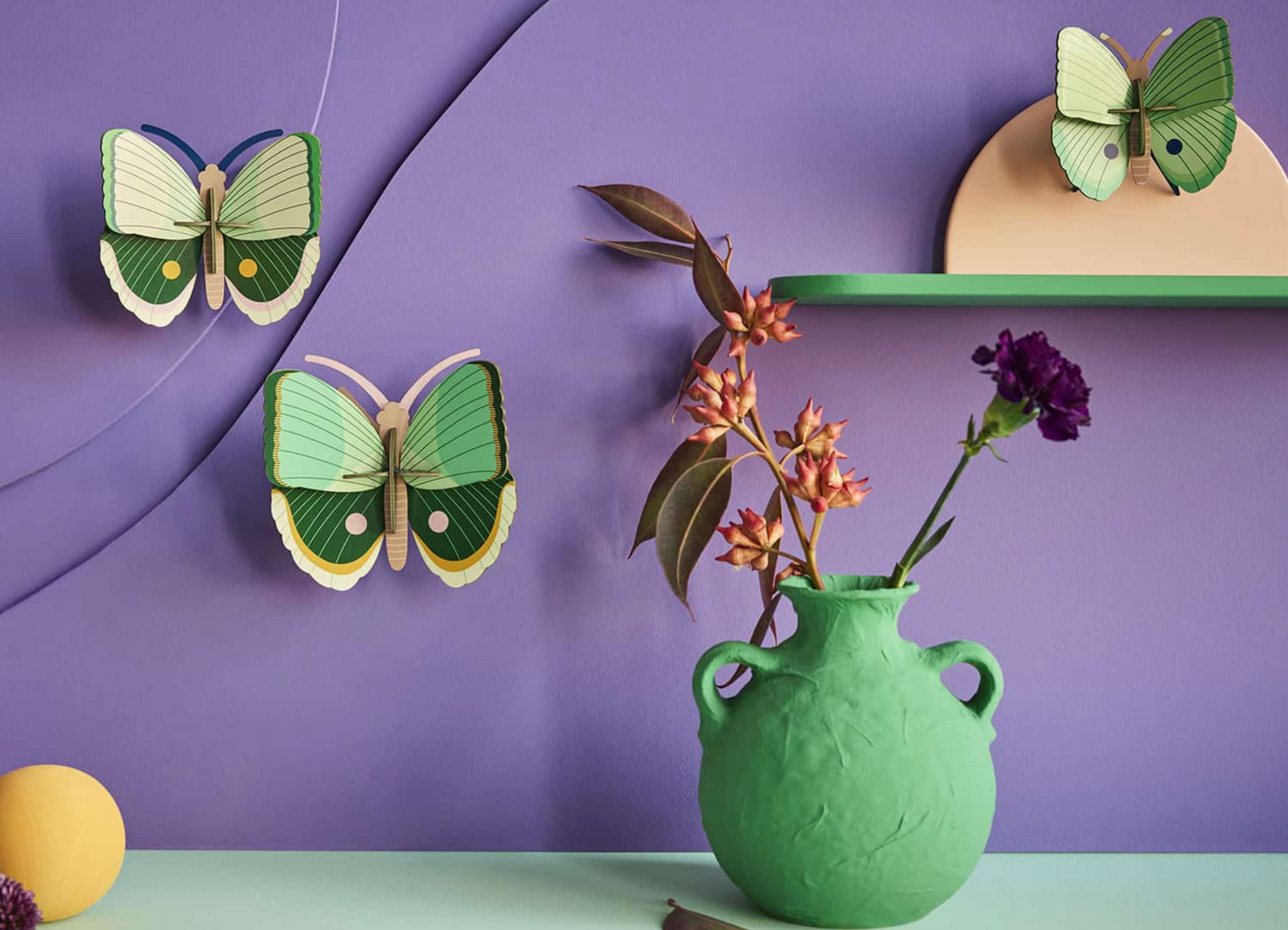 Set 3 Mariposas Verdes