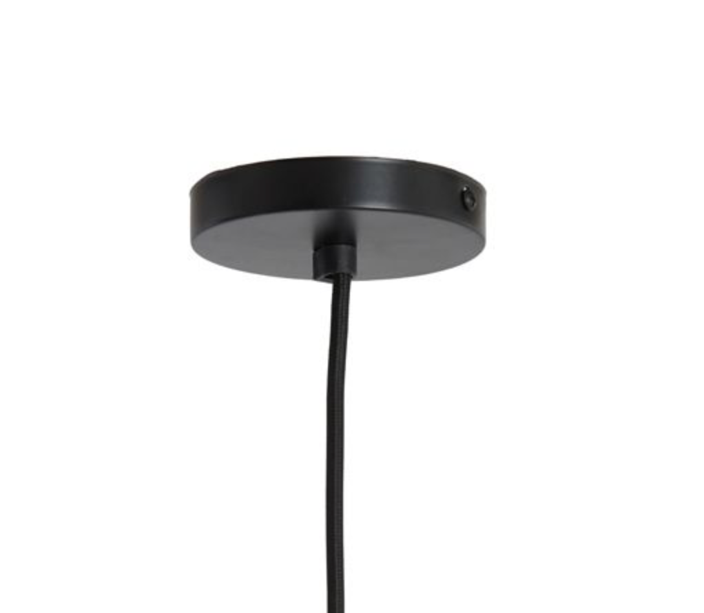 Lampara Tela verde y bambu natural