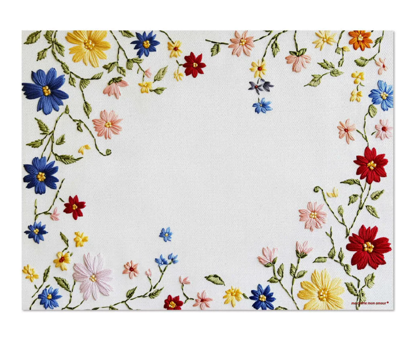 Mantel Individual Flores 4 lados