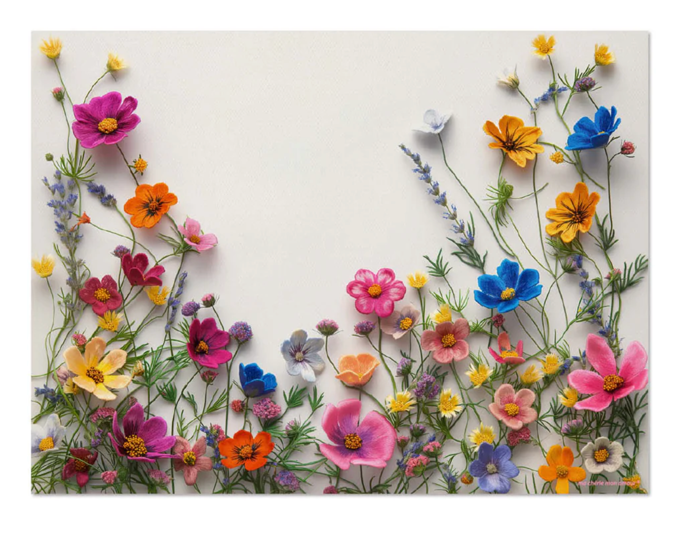 Mantel Individual Flores 3 lados