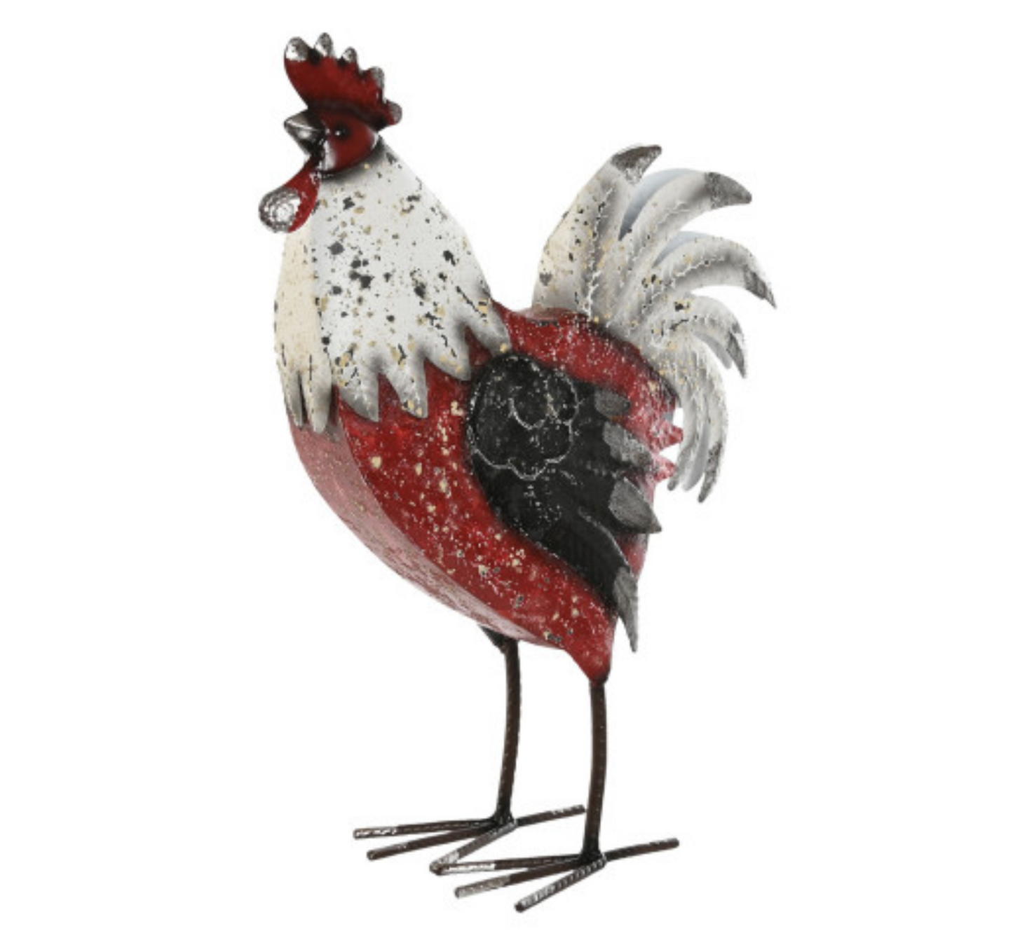 Gallo rojo y blanco grande