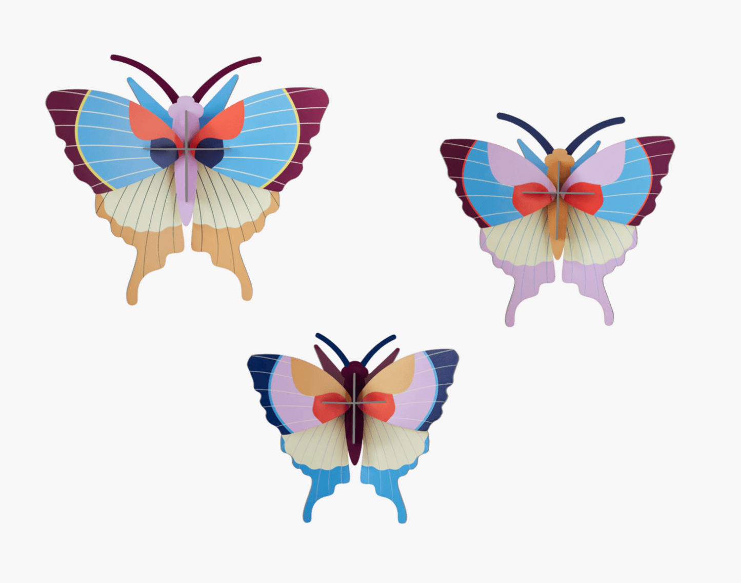 Set 3 Mariposas Multicolor