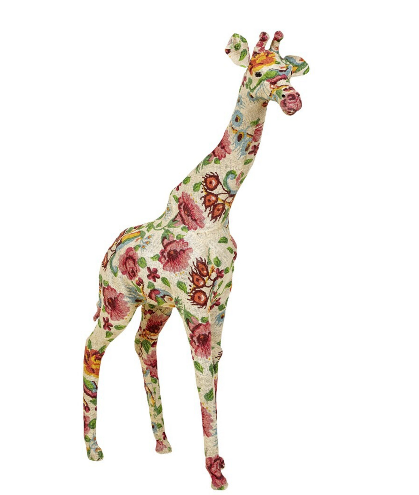 Figura jirafa tela floreada XL