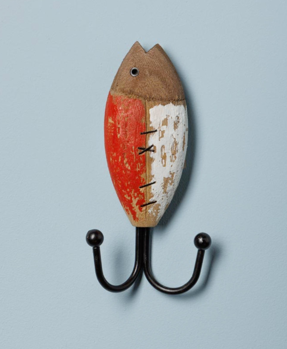 Colgador Pez madera rojo