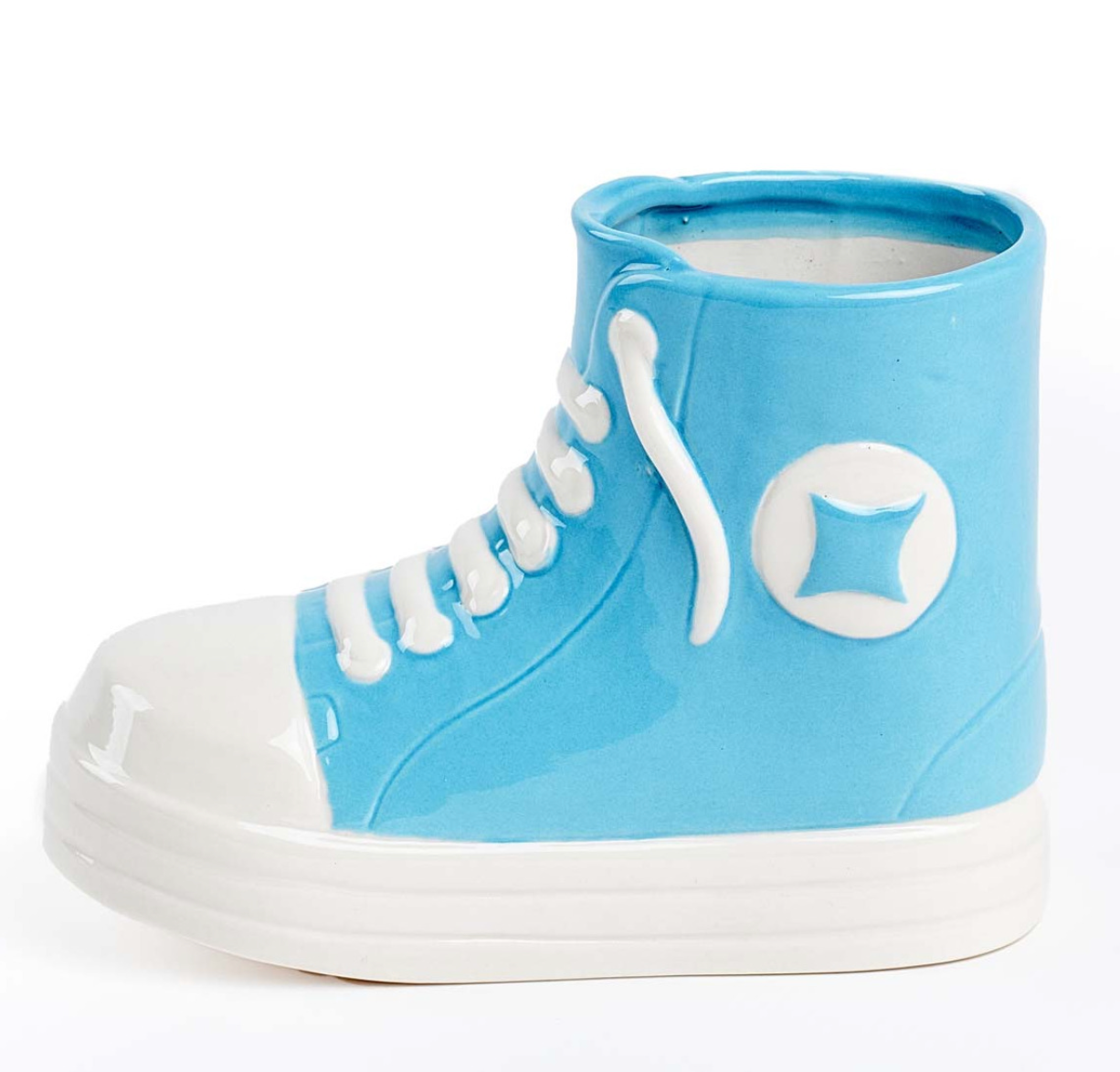 Jarron en forma de zapatilla azul