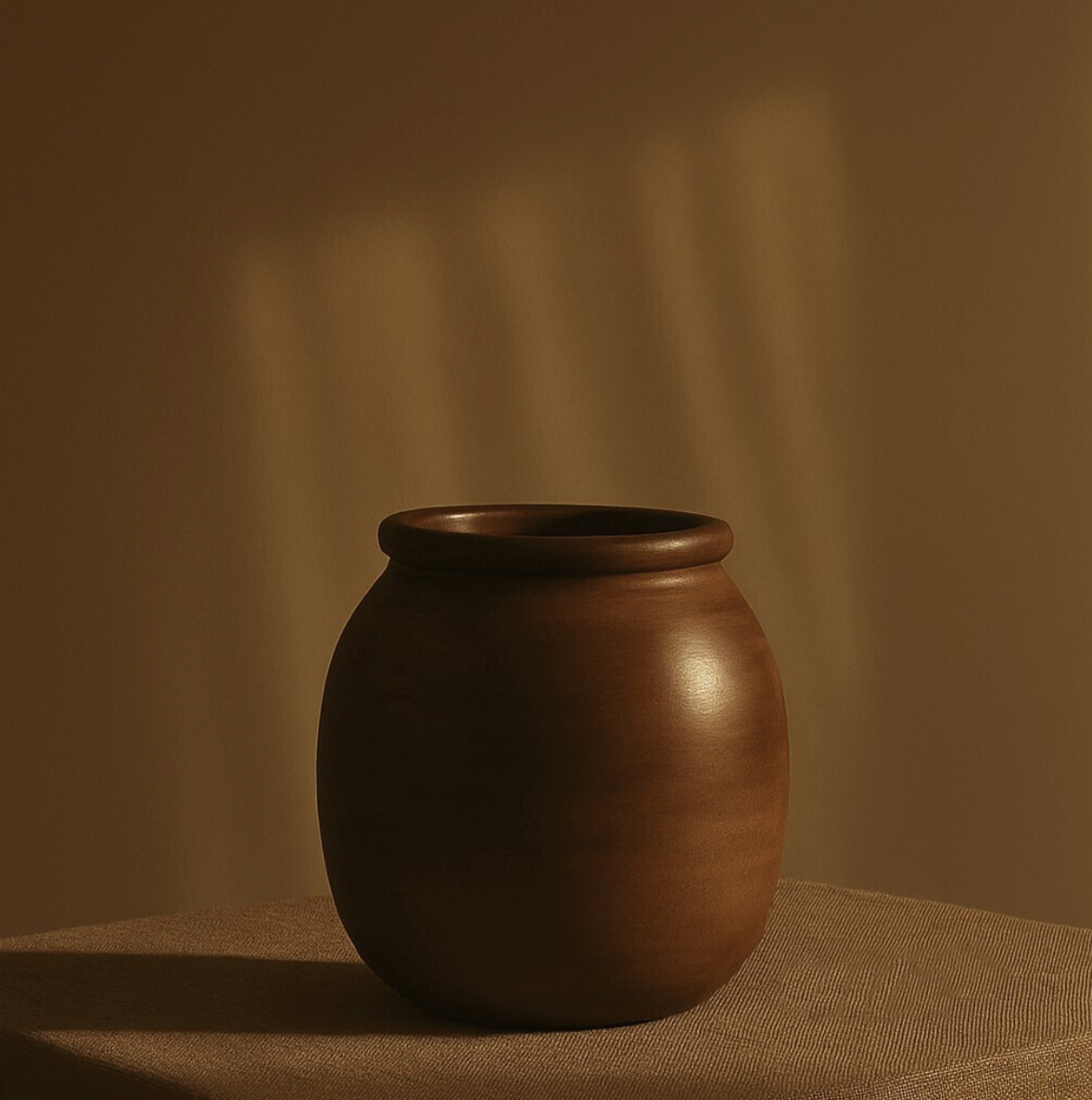 Jarron madera cacao ancho