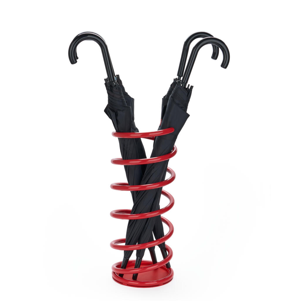 Paragüero espiral rojo