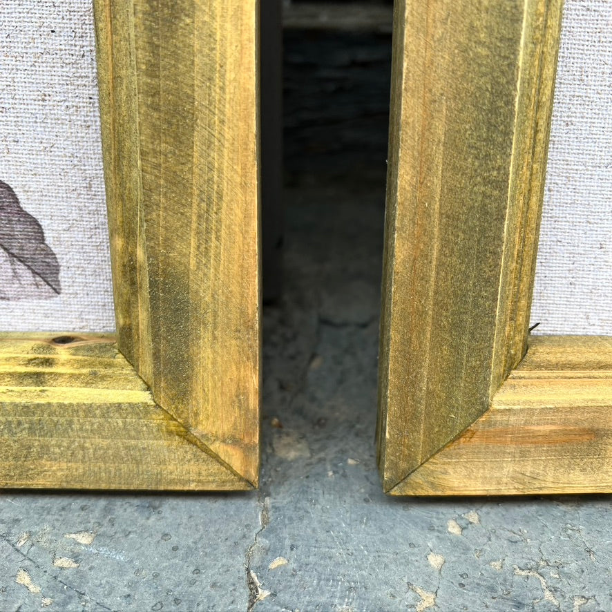 Cuadro lino motivos hojas 1