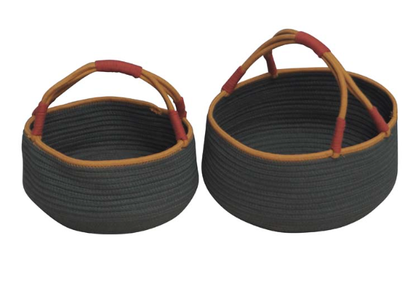 Cesto de algodón azul grande