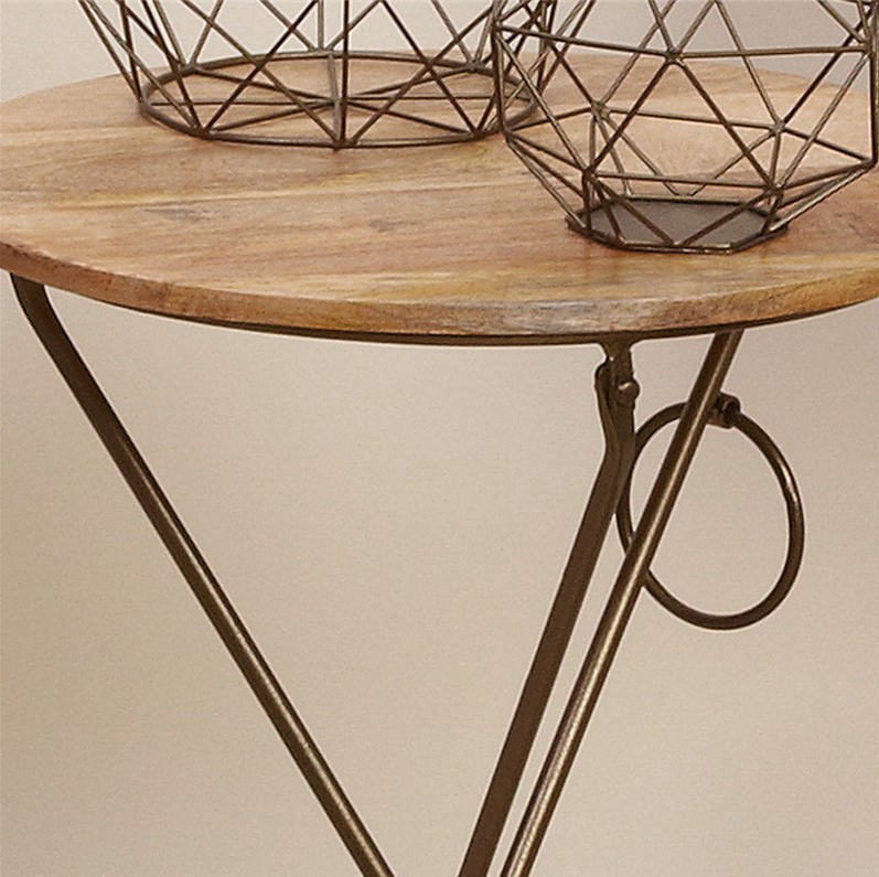 Mesa auxiliar redonda plegable