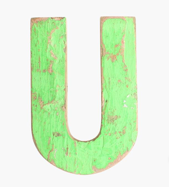 Letra U de Madera
