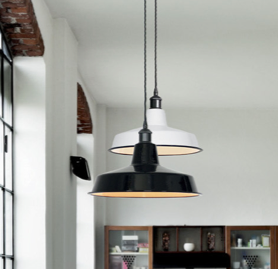 Lampara metálica blanca grande