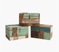 Caja madera policromada