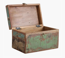 Caja madera policromada