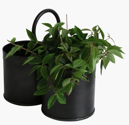 Bote doble metálico negro