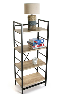 Estanteria estructura metálica y madera