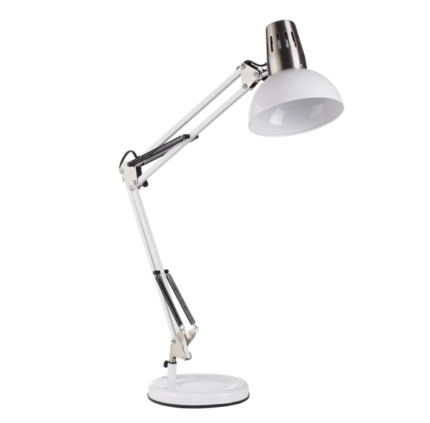 Flexo blanco cabeza plateada