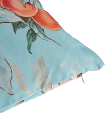 Cojin flores azul y rosa