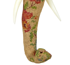 Cabeza elefante tela saco floreada