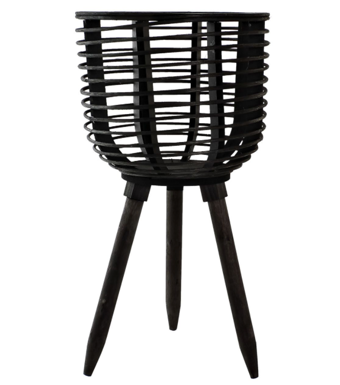 Macetero madera negro