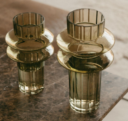 Jarron verde doble grande