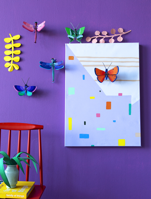 Figura Libélula Rosa Carton Puzle