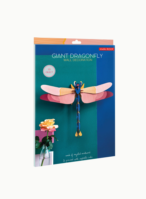 Figura Libélula Rosa y Azul Carton Puzle