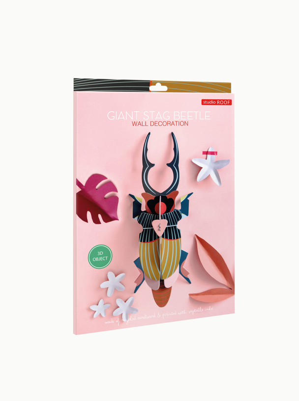 Figura Escarabajo Mostaza y Negro Carton Puzle