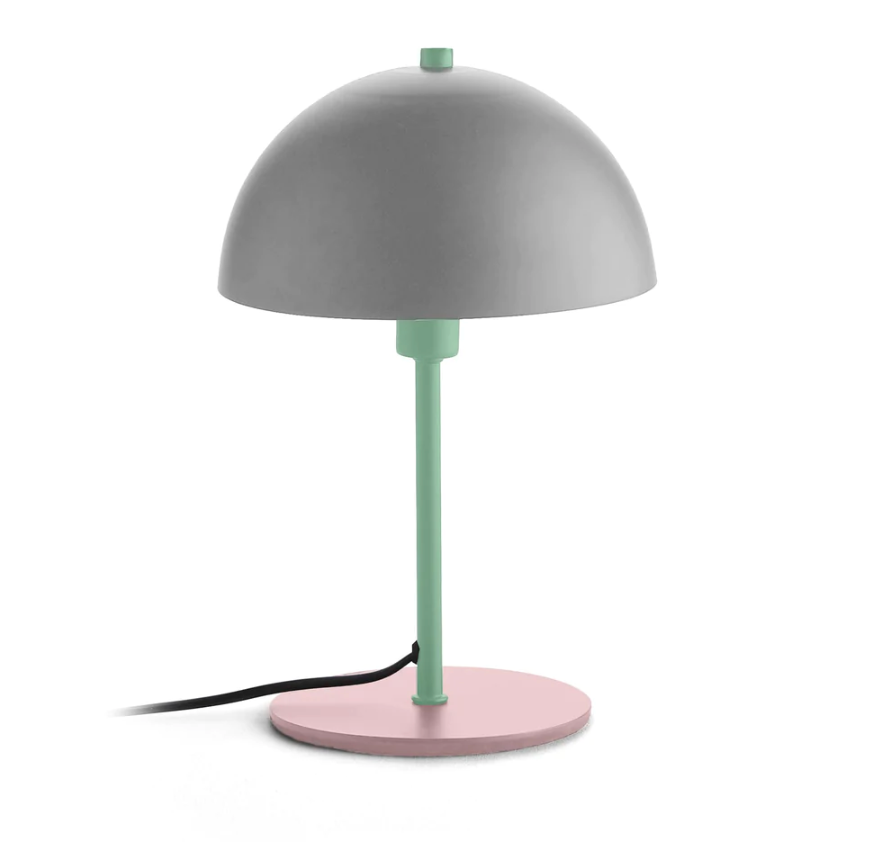 Lampara metálica de sobremesa en colores gris