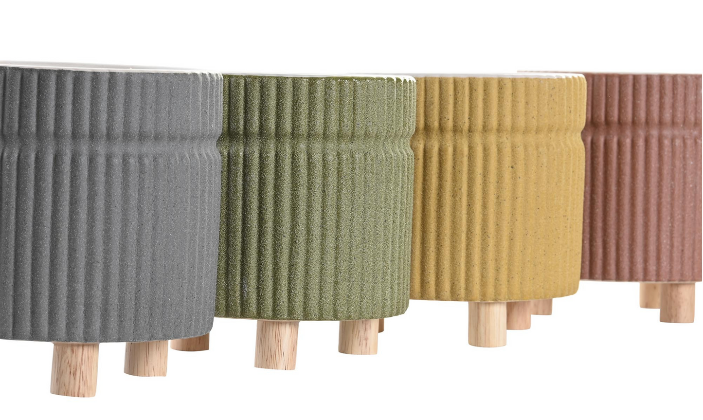 Macetero gres en 3 colores